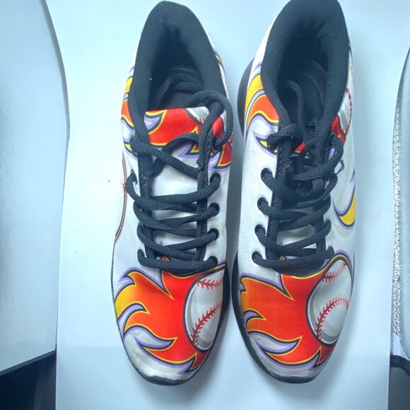 Womens Flame Pattern Athletic Sneakers Size 7 - Picture 3 of 6